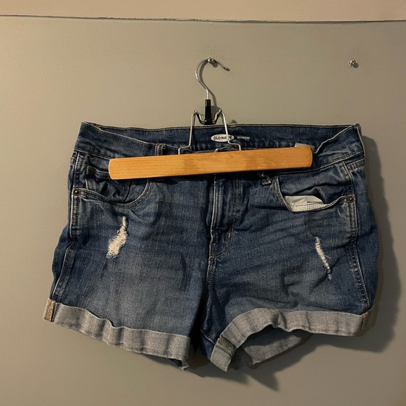 Old Navy Pants - Old Navy Boyfriend Distressed Women's Blue Denim Shorts
